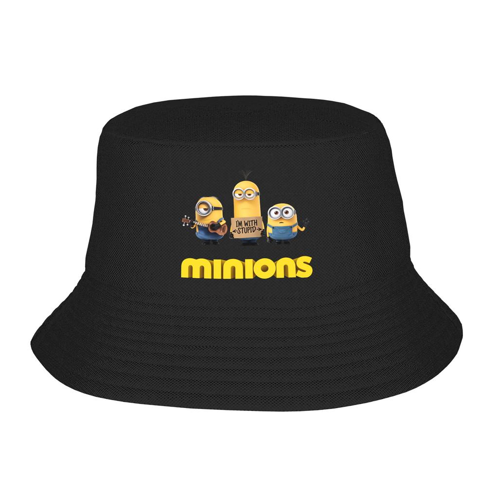 Minions Cartoon Bucket Hat For Unisex Fisherman Hats Fashion Hunting Caps Foldable Hawaii Graphic Sun Hats