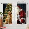 2pcs,2D Plane Printing Contemporary Curtains Santa Dog Christmas Gift (3) Polyester (without Rod) Festive Use for Kitchen Living