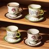 Ensemble de tasses à café et assiettes en céramique tulipe exquises, tasses à café légères et luxueuses pour le thé de l'après-midi, le bureau et les loisirs