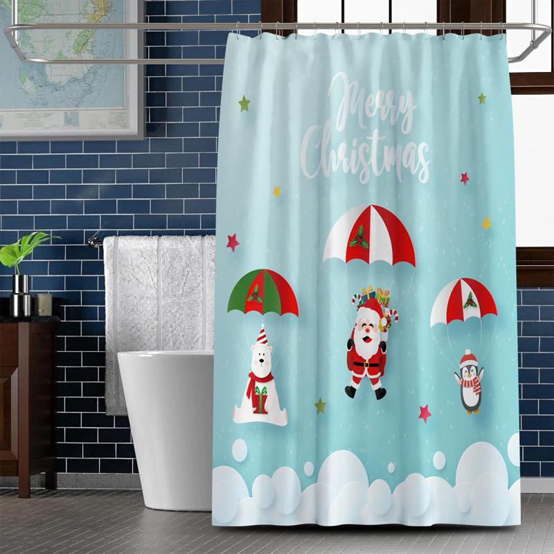 Bathroom Thickened Waterproof Curtain Mildew Proof Shower Curtain Shower Partition Curtain Shower Curtain Bathroom Curtain Free Perforation