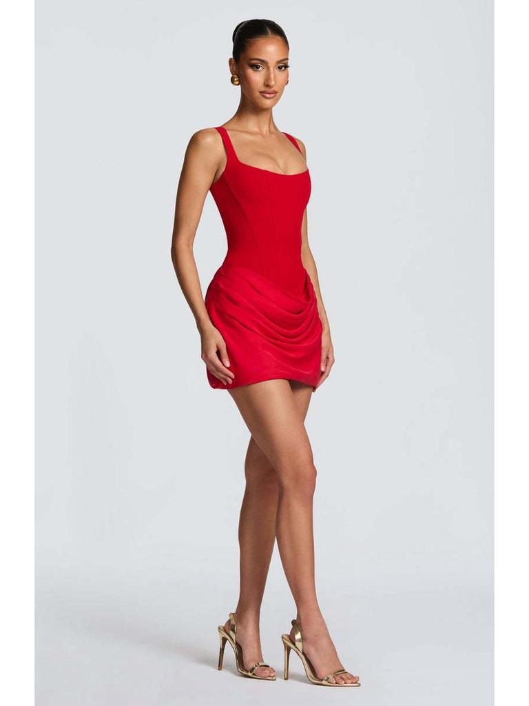 2025 European and American Spaghetti Strap Sexy Sleeveless Tie-Back Short Dress