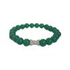 New Chinese Chalcedony Green Agate Beaded Bracelet Light Luxury Zircon 6Mm Light Luxury Style Round Bead Texture Bracelet