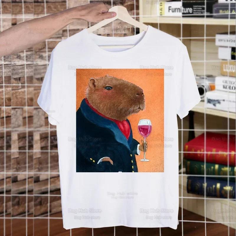 

Capybara Funny Men s T-shirts Funny Hip Hop Summer Women Men Tshirts Streetwear Ulzzang Harajuku Animal OK I Pull Up T-Shirt 4XL