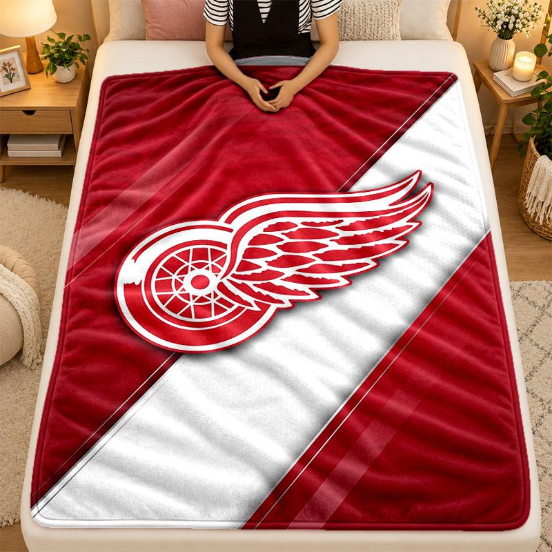 Flannel BlanketDetroit Red Wings Warm Soft Throw Blanket for Indoor Sofa Bed Living Room Use