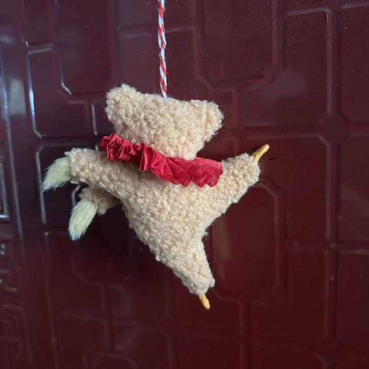 Charm Dancing Bear Plush Pendant Cartoon Bear Keychain Pendant for Bags and Car Suitable for Kids and Adult Present