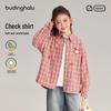 Puddingharu Girls' Apple Crochet Plaid Cotton Shirt