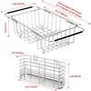 Adjustable, Expandable In-sink Dish Drying Rack, 304 Stainless Steel Metal Dish Drying Rack Organizer with Stainless Steel Dish Holders Inside the Sin