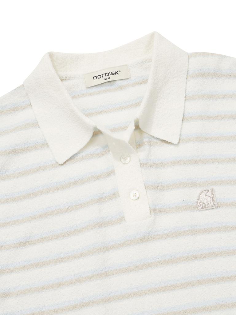 NORDISK Short Sleeve Striped Sweater - W_Off White