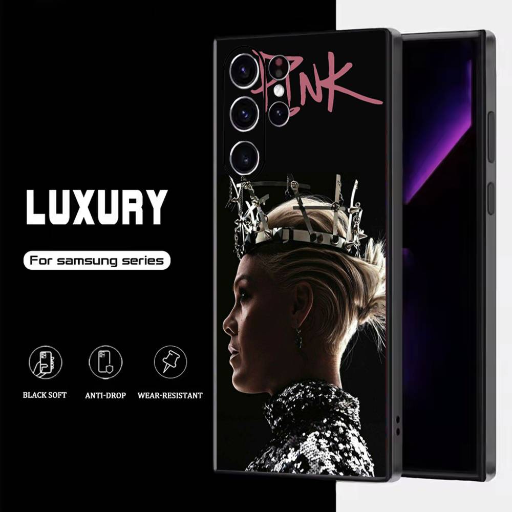 

P-P!nk Pink Alecia Beth Phone Case For Samsung S25,S24,S23,S22,S21,S20,S10,Ultra,Plus,Lite,FE,Soft Silicone Black Cover Samsung S24Plus