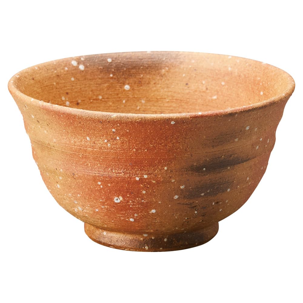 

Marui Seito Shigaraki ware Hechomon rice diameter brown bowl, approx. 11cm, scarlet, MR-3-4566
