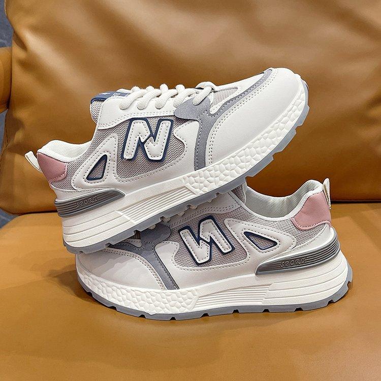 Forrest Gump shoes women's 2024 spring new mesh breathable dad shoes versatile height-increasing casual sports shoes waffle women's shoes