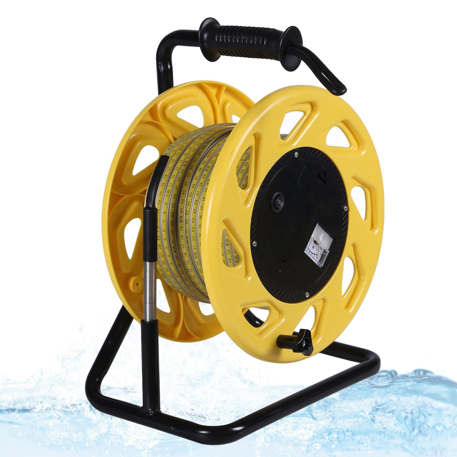 

Датчик глубины скважины 50м с фиксированным зондом и стальной лентой Глубиномер уровня воды в скважинах, скважинах, резервуарах красный