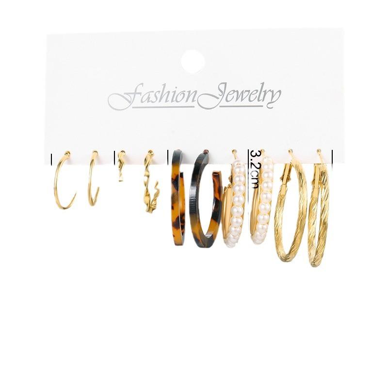 Brincos de 5 peças, brincos de borboleta de liga retrô, conjunto criativo de brincos de acrílico simples