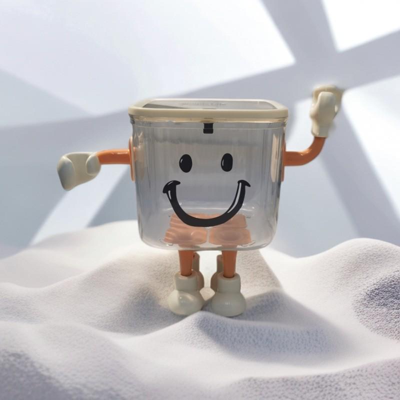 Transparent Desktop Trash Can with Lid - Stylish Hair Accessories and Storage Box