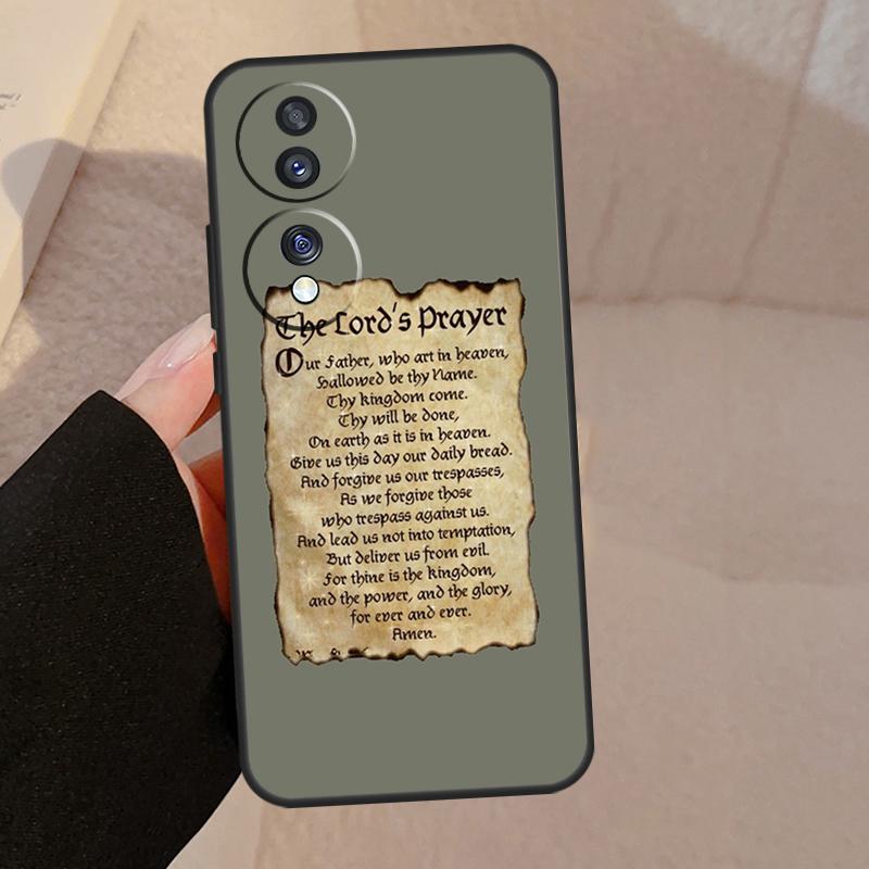 Christianity Lord Prayer For Honor Magic 8 Pro 6 5 7 Lite Case For Honor 400 200 90 70 50 X8c X8b X9a X9b X9c X9d Win