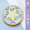 DIY Glass Mosaic Tile Coaster Set Mixed Color Mosaic Kit with Wooden Coaster Kids Adults Handmade Mosaic Crafts Coaster with Accessories