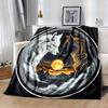 1pc Yin Yang Wolves Super Soft Flannel Blanket  Great for Bed, Sofa, Chair, Camping