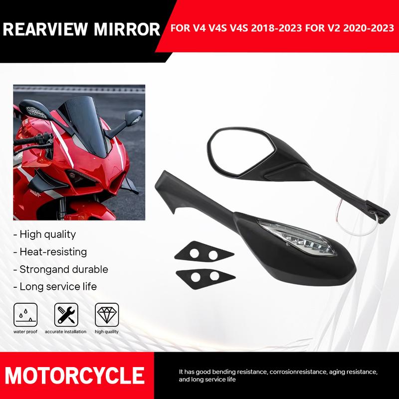 For Ducati Panigale V4 V4 S V4S 2018-2023 V2 2020-2023 Motorcycle Rearview Mirrors Rear View Foldable LED Turn Signals Light