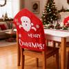 Santa Figure Fabric Chair Cover Smooth Universals Size for Dining Living Room Christmas Decoration