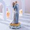 Woodcut Home Decor Wedding Gift Resin Ornaments Nordic Style Couple Lovers Kissing Wedding Decoration Statue Decorative Figurine