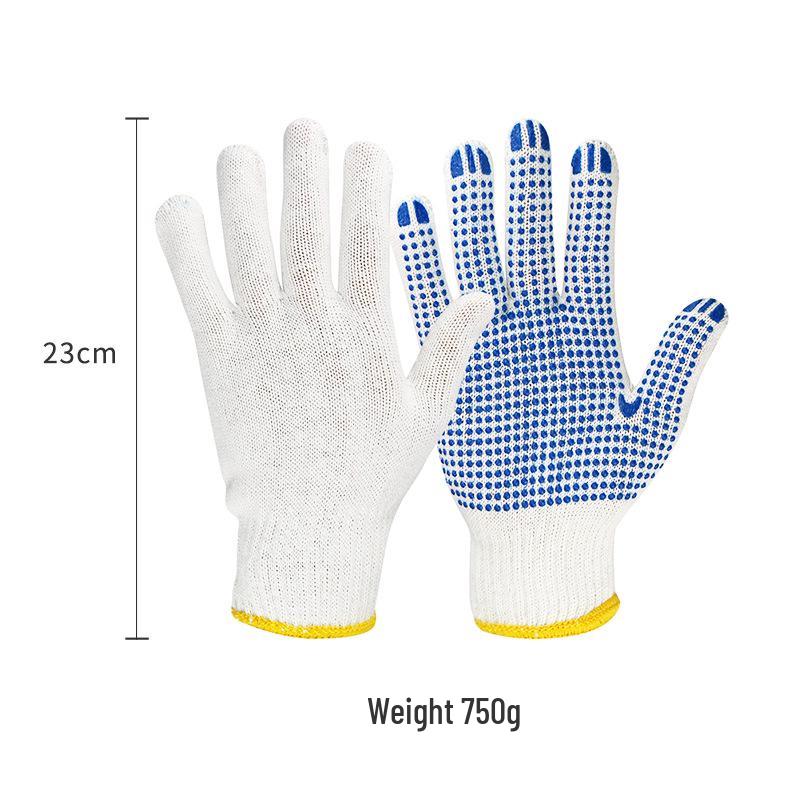 Dot-Grip Cotton Work Gloves for Construction: Durable, Protective, and Wear-Resistant.