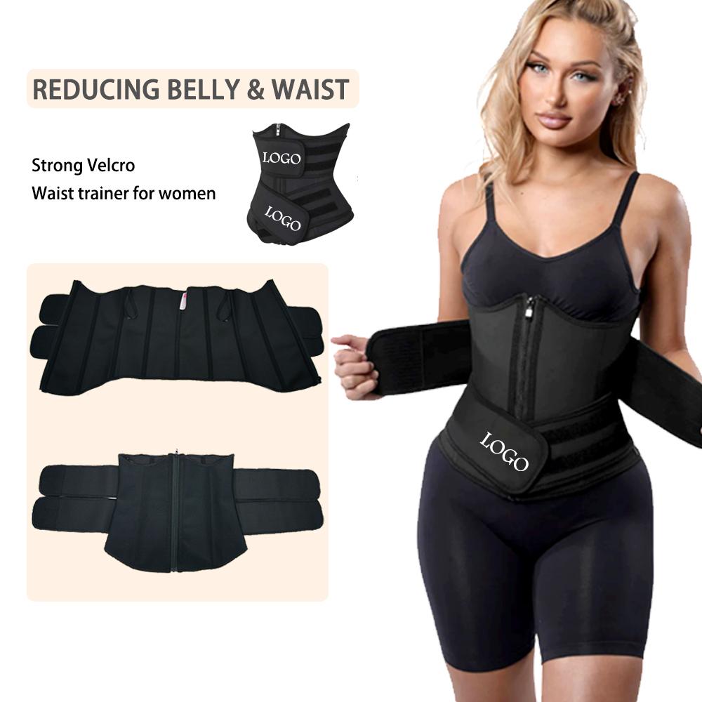 Hot Selling Latex Waist Trainer Womens Waist Corset Slimming Belt Weight Loss Sports Fitness Shapewear with Zipper 9 Steel Bones
