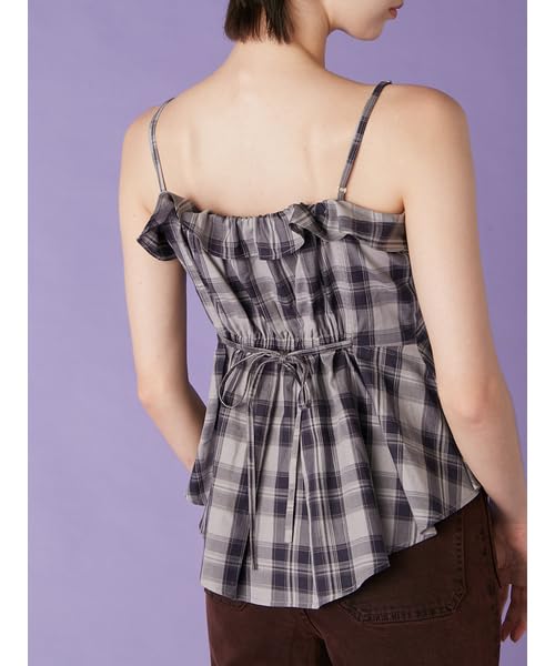 Check shirt peplum bustier LWFT255119NVYF