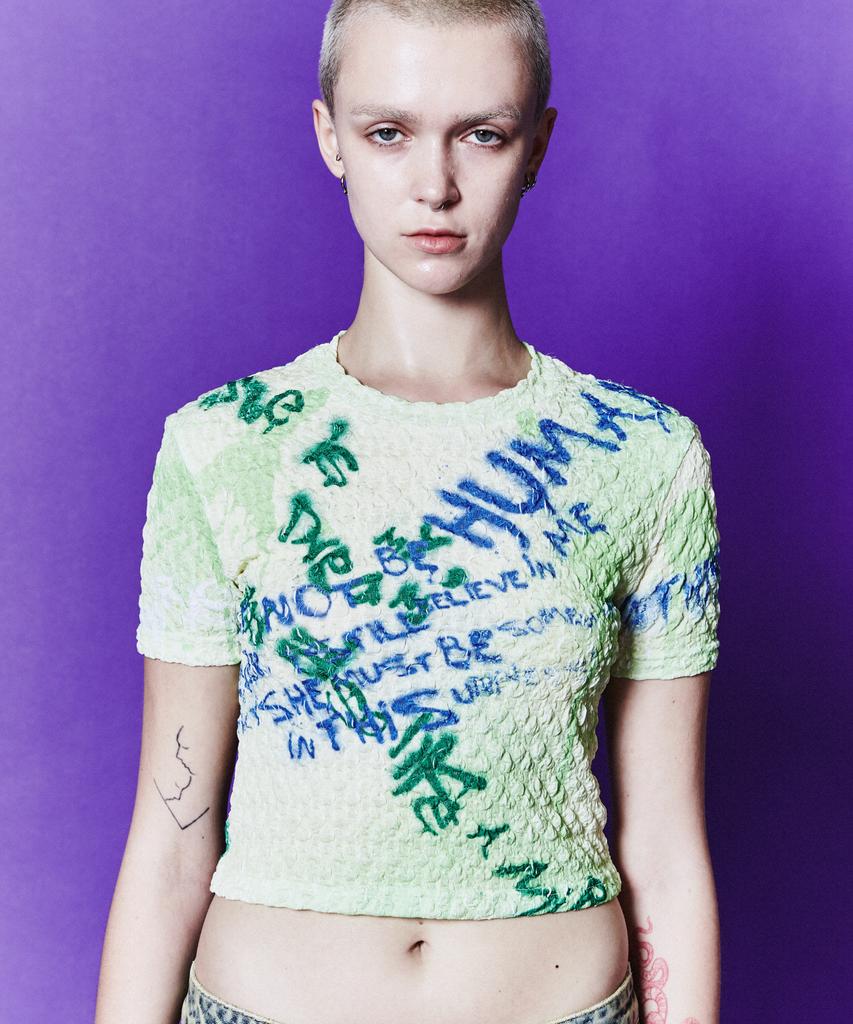ADSB ANDERSSON BELL (Essential) Jennie Spray Lettering T-Shirt Atb1117W(Lemon)