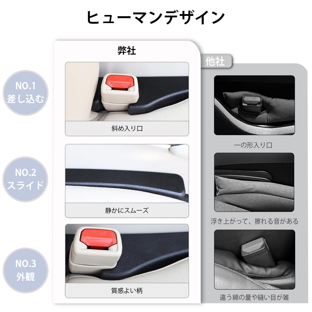 MAZERO Car Seat Gap Seat Console Gap Side Gap Universal Seat Gap Easy Car Fall Pack of 2 Filler, Cushion, Cushion, Filler, Installation, Pad,