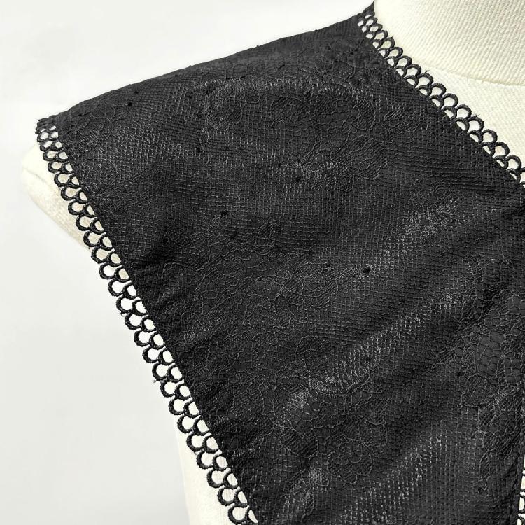 Chic Detachable Neckline Accessory Delicate Lace Spread Lapel Openwork Collar for Casual Wear