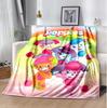 Popples Flannel Blanket Soft Warm All-Season Throw, Design for Camping, Car Travel, Hiking Sofa, Bed, Office Perfect Gift for Parties