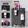 2024 New Multifunctional Luggage: 20-Inch Travel Suitcase & 24-Inch Trolley Case with Lock, Leather Finish, Unisex Design