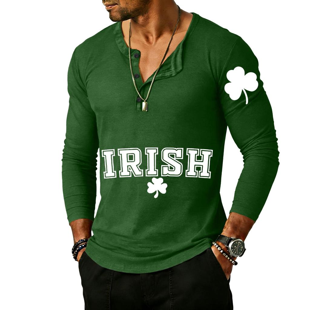 Men's Outdoor Vintage Button Long Sleeve Fashion Sports T-shirt