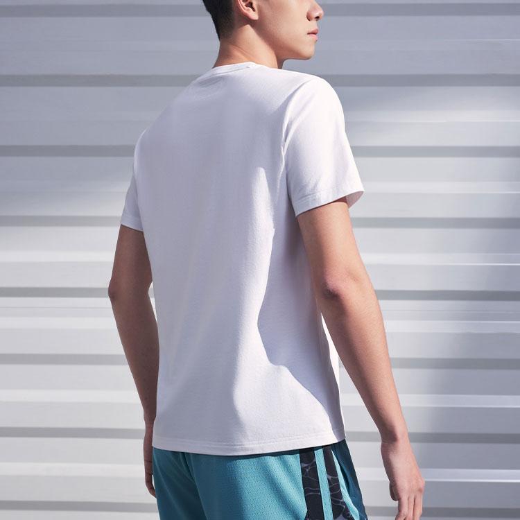 Anta Breathable Letter Round Neck Sports Short Sleeve T-Shirt Men Tops Pure-White 152421104-5