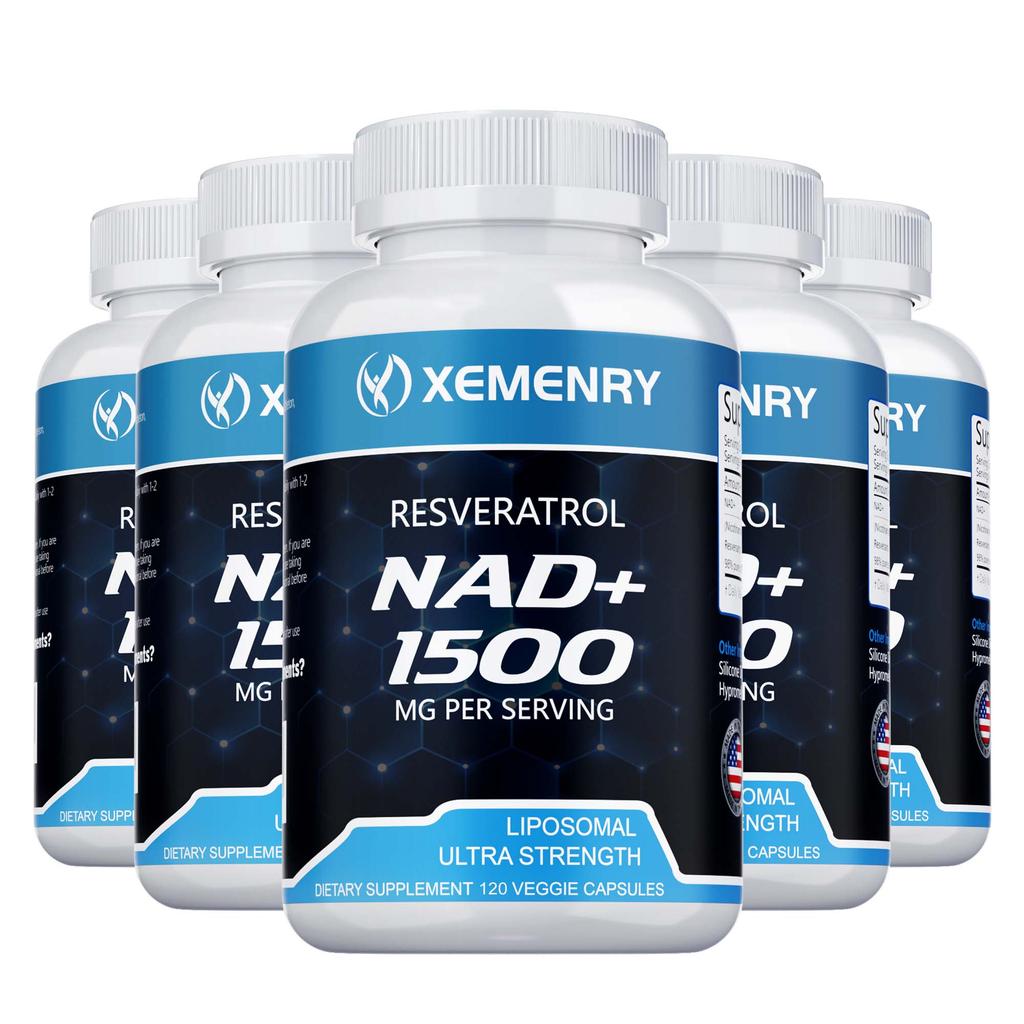 Liposome NAD+ Capsules, Resveratrol, 1500mg High Concentration Per Serving, Suitable for Both Men and Women.