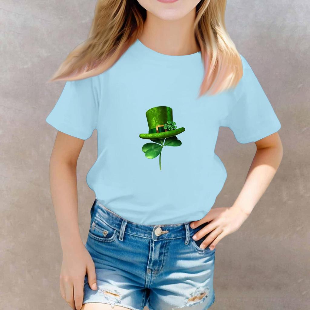St. Patrick's Day Toddler Girl Boy T-Shirts Kids Top Boys And Girls Printed Short Sleeved T-shirt