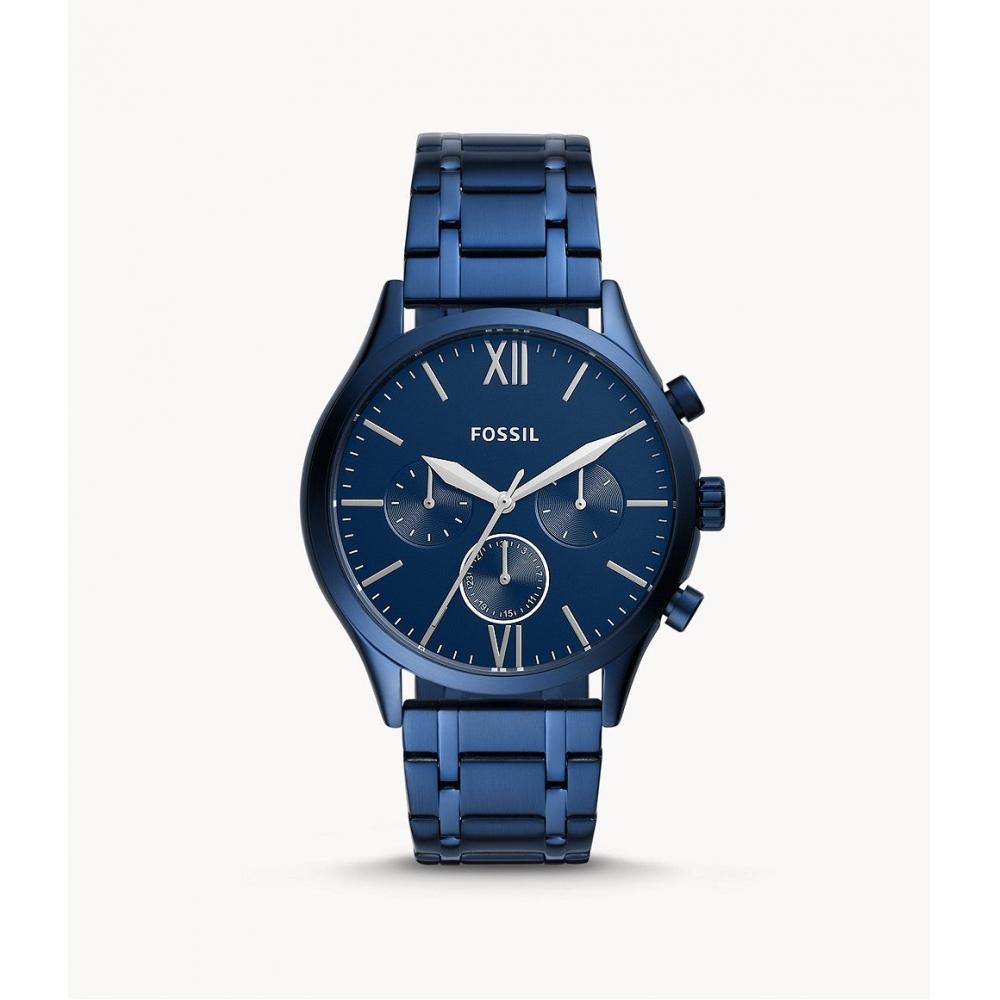 

Fossil Men s Fenmore Midsize Multifunction, Blue-Tone Stainless Steel Watch
