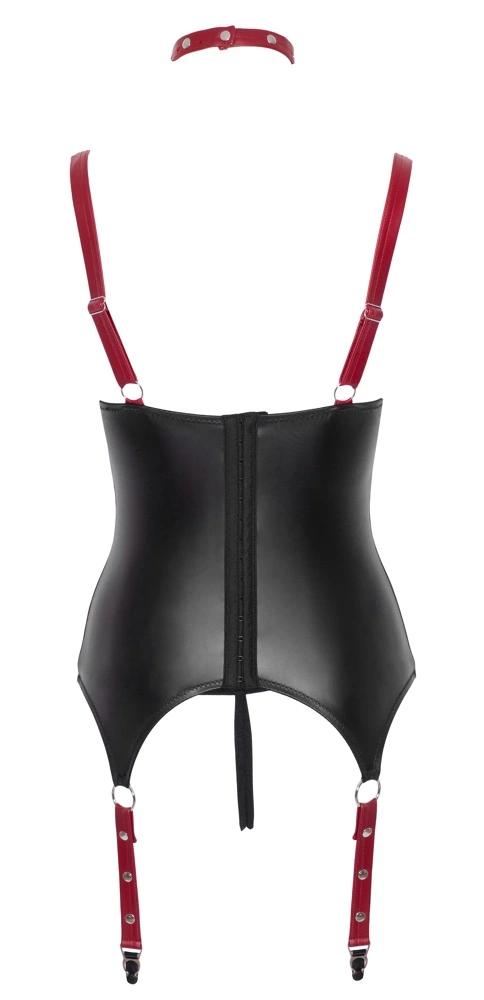 Cottelli Bondage - Sexy Matte Chemise without Bust + Open Thong XL