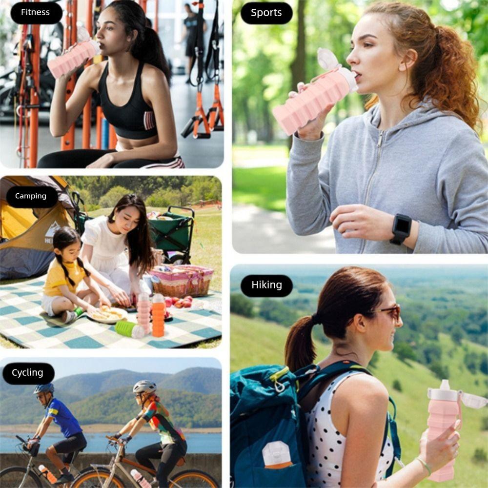 Large-capacity Collapsible Sport Bottle 350-650ML Foldable Drinking Cup  Outdoor Travel