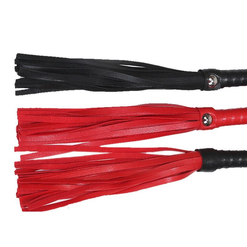 Sexleksaker Vuxenspel Sexig Piska PU-läder Toppar Piska Flirtleksaker Svart Piskhandtag Erotisk Leksak