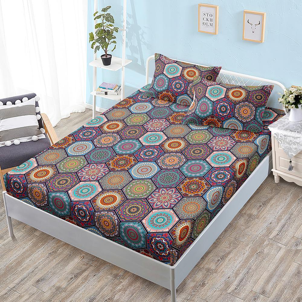 Three-Piece Mattress, Bed Cover, Bohemian Style Mattress, Protective Cover, Bed Sheet All-Inclusive.