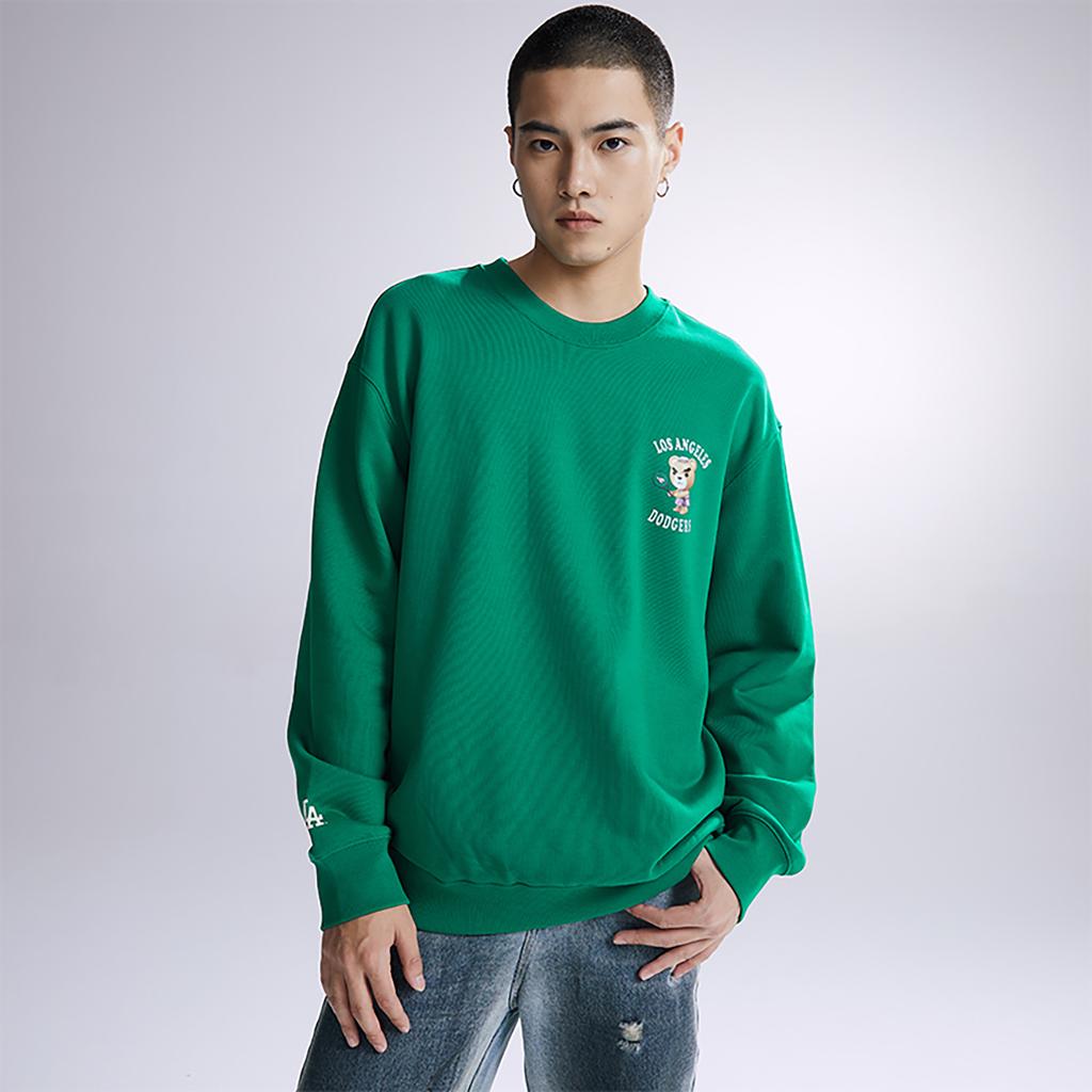 New MLB T Mega Bear Sweatshirts Unisex Green 3AMTE0134-07GNS
