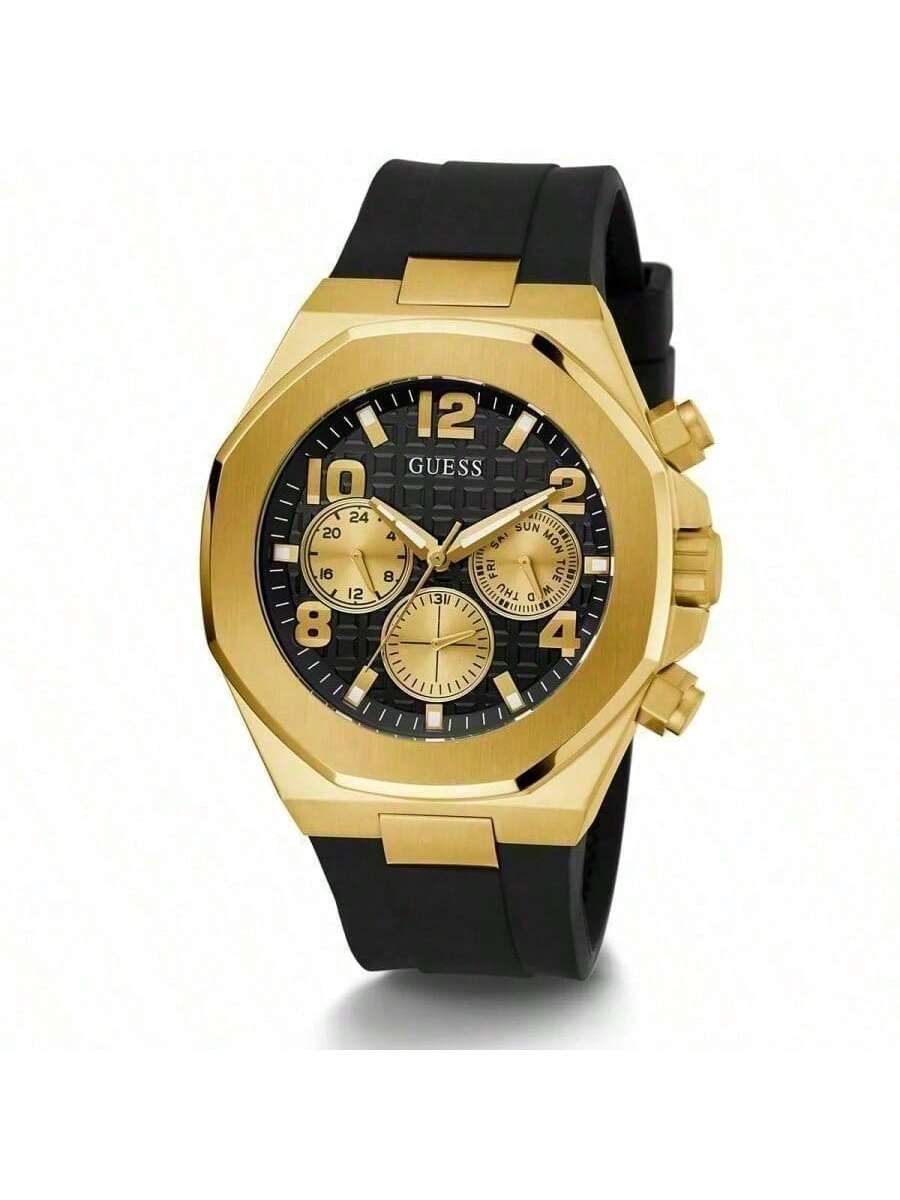 

Мужские кварцевые часы Подходящие Сделанные из нержавеющей стали. Поверхность из синтетического стекла. С функциями календаря, дня недели и компаса.GW0583G2 золотой