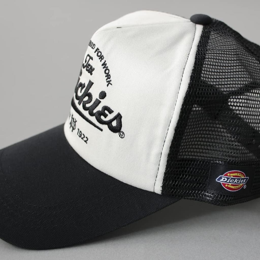 Dickies Mesh Cap with Original American Street Style DK Classic Logo, Unisex, Black, Casual, (Free Size, White)