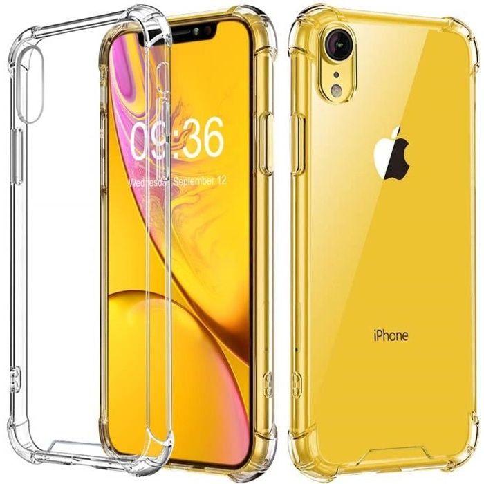 Coque iphone xr, coque de protection antichoc [transparente ] coussin d’air aux coins extrêmement fin pour iphone xr