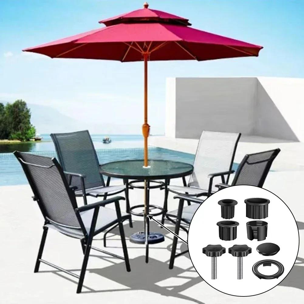 Sun Umbrella Base Bracket Accessories with Plastic Pipe Sleeve and Fixing Screws for Enhanced Stability and Easy Setup