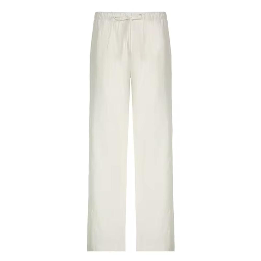 Fashion personality trend solid color casual pants women's 1111 summer new elastic waist drawstring design straight trousers