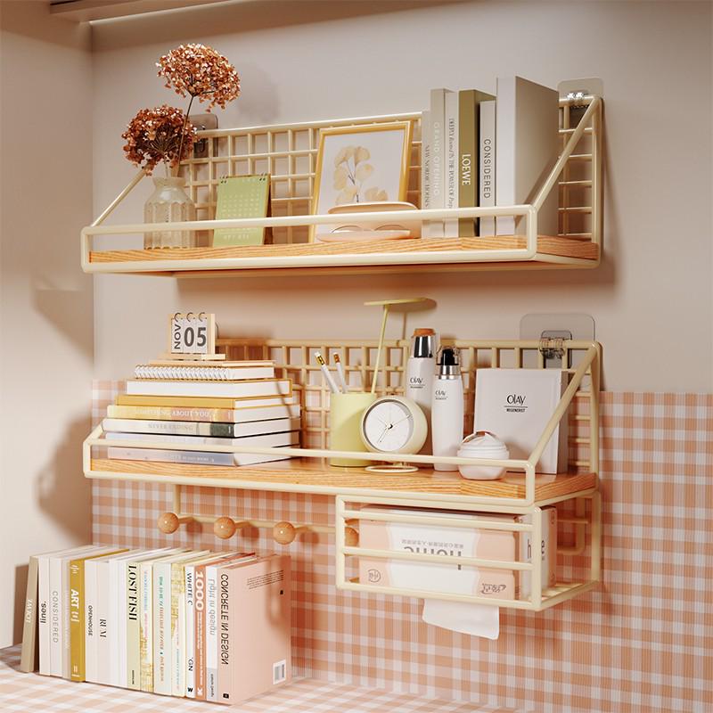 No-Drill Wall-Mounted Shelf: Bedside Hanging Basket for Dorms and Bedrooms