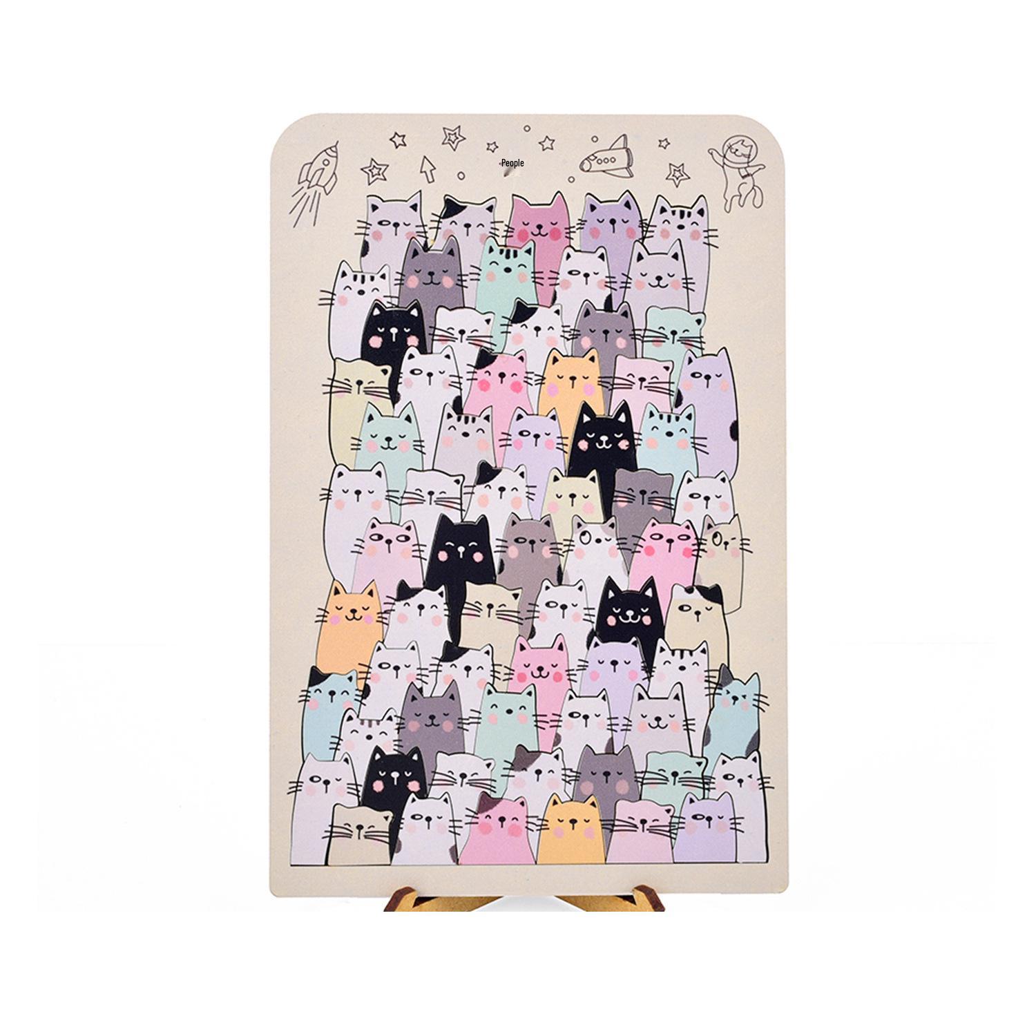 Alien Cat Aeronautical Puzzle: Immersive Wooden Birthday Gift for Children’s Education and Creativity