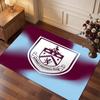 Burnley Football Print Crystal Velvet Rug, Comfortable Water Absorbent Non Slip Indoor Floor Carpet